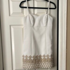 White Dress with Gold Embroidery